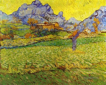Eine Wiese in dem Berg Vincent van Gogh Ölgemälde